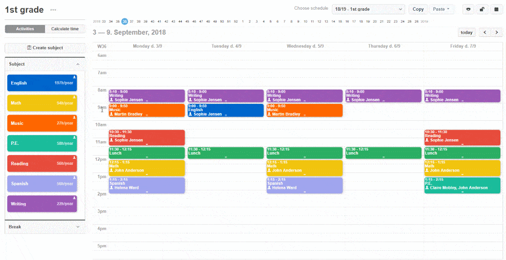 Scheduling as a team in Docendo, overview